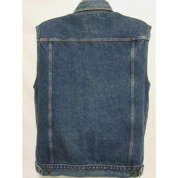 Guide Gear Mens Medium M Denim Vest Embroidered Howling WOLF Cowboy Hunter - Picture 7 of 10